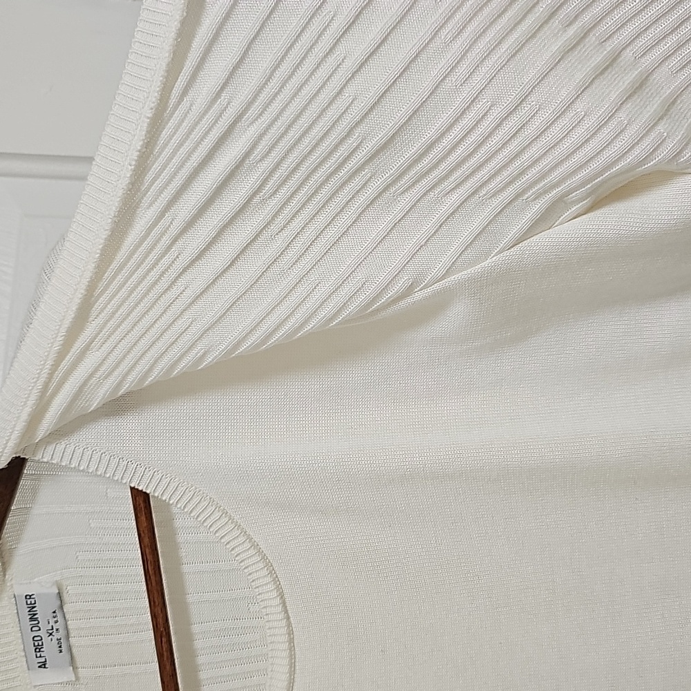 Alfred Dunner Cream Knit Cardigan and Top Set - Picture 6 of 8